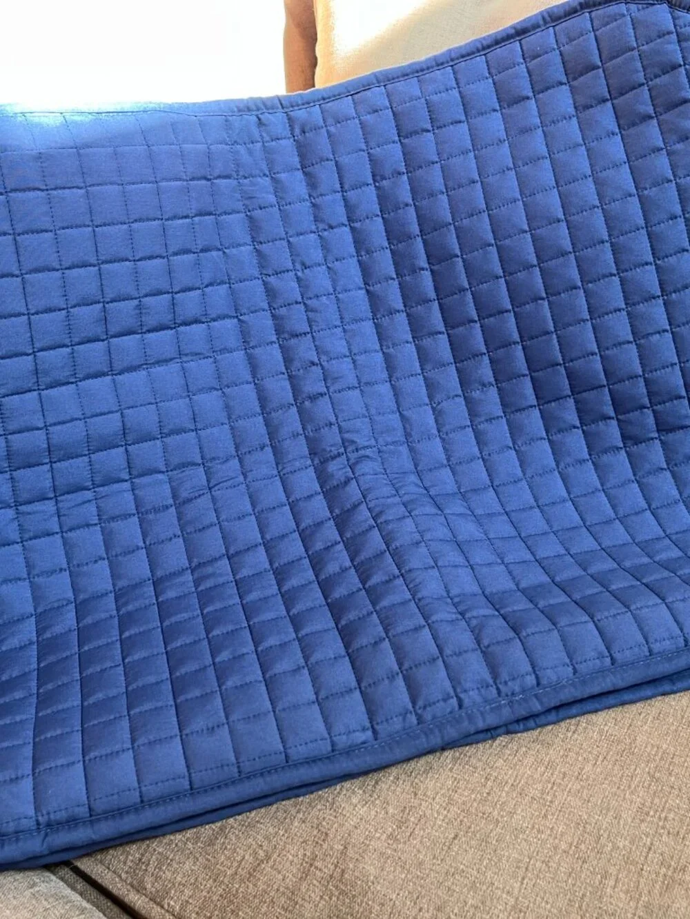 Southshore Fine Linens Quilted Pillow Shams (2) Standard Navy Blue Solid NWOT